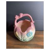 Hull Art Pottery Basket Planter Wildflower Line Matte Glaze 325-6