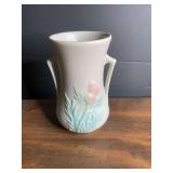 Ceramic Double Handled Vase with Embossed Floral Motif Model 1152-6.5 USA