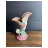 Hull Pottery Pink and Green Floral Art Pottery Vase Model 17 USA