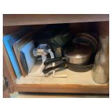 Assorted Kitchen Utensils, Cookware, and Drawer Contents Lot