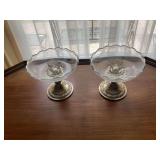 Pair of Alvin Sterling Silver Weighted and Glass Candleholders S217