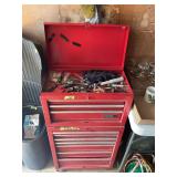 Master Mechanic Red Rolling Tool Chest and Top Box with Contents