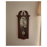 Howard Miller Wall Clock with Moon Phase Dial and Lyre Pendulum