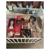 Assorted Holiday Decor Lot Including Tabletop Tree, Ornaments, and Figurines