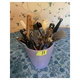 Assorted Kitchen Utensils in Purple Holder Lot