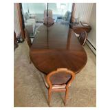 Wooden Dining Table with Six Cane Back Chairs