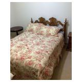 Wooden Headboard Bed Frame with Sealy Posturepedic Cordova Plush Mattress and Box Spring