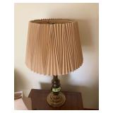 Brass Table Lamp with Fabric Lampshade