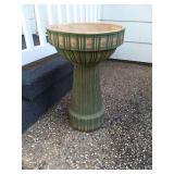 Glazed Terracotta Pedestal Planter and Base