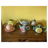 Assorted Decorative Ceramic Teapots - Lot of 6