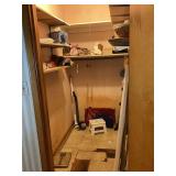 Assorted Closet Content Lot Including Handbags Mugs and Household Supplies