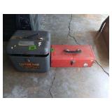 Black and Decker Lectro-Saw in Metal Case with Red Cantilever Toolbox and Assorted Hand Tools