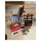 Mixed Lot of Household Goods, Kitchenware, and Decorative Metal and Wood Items