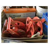 Orange Plastic Garden Hose Reels Lot of Two