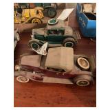 Collection of Two Model Cars Including Burgundy Convertible and Green Coupe