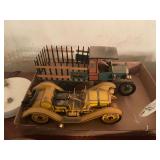 Lot of Two Toy Model Vehicles Including Stake Truck and Touring Car