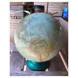 Desktop World Globe with Green Metal Base