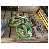 Lot of Cable Hoists and Hozelock Water Hoses with Sprinklers
