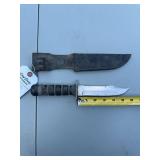 Fixed Blade Survival Knife with Serrated Spine and Sheath