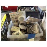 Assorted LED Lights and Switch Lights Lot in Plastic Bin