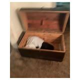 Wooden Storage Chest with Hinged Lid