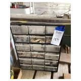 Plastic Drawer Storage Organizer Cabinet with Assorted Small Parts