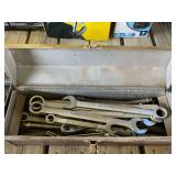 Metal Tool Box Containing Assorted Craftsman Wrenches and Hand Tools