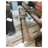 Enterprise Tinned Cast Iron Meat Grinder Number 10 Mounted on Wood Board