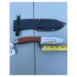 Fixed Blade Hunting Knife with Sheath and Textured Handle