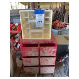 Lot of Two Plastic Parts Storage Drawer Cabinets
