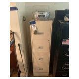 Four-Drawer Metal Filing Cabinet with Contents