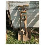 Assorted Long-Handled Shovels and Spades Lot of Four