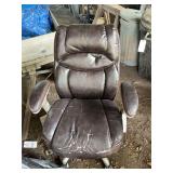 Brown Faux Leather Rolling Office Chair