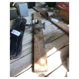 Cast Iron Meat Grinder Mounted on Wooden Plank