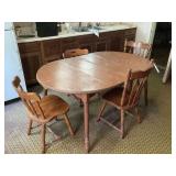 Wooden Dining Table with Four Matching Chairs