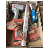 Assorted Pneumatic and Electric Tools with Lincoln Welding Electrodes and Milton Coupler Kits
