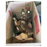Assorted Decorative Wooden Country Craft Lot including Windmill and Birdhouse Post