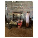 Wooden Wall Shelf and Miscellaneous Items Lot