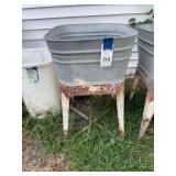 Galvanized Metal Tub on Metal Stand