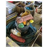 Assorted Rope Lot with Bucket