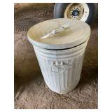 Galvanized Metal Trash Can with Lid and Handles