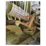 Two-Bottom Tractor Plow with Orange Frame
