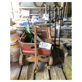 Wooden Coca-Cola Advertising Wagon with Fireplace Tool Set