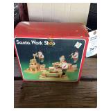 Santa Work Shop Holiday Display Figurine Set in Original Box