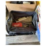Black Tool Bag Containing Milwaukee Case, Lufkin Folding Rule, and Tap and Die Set