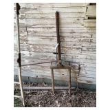 Metal Farm Implement with Lever and Stand