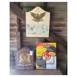 Lot of Dartboards in Cabinets and Archery Target