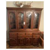Temple-Stuart Early American Style Wooden China Cabinet and Hutch
