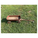 Red Metal Toy Wagon with Handle