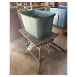 Storage Tote Containing Assorted Pottery and Glassware